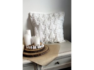 Vánoční povlak na polštář plyšový se stromečky 45x45 cm