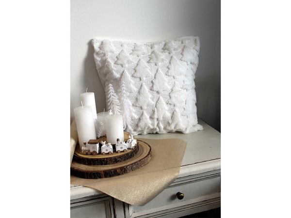 Vánoční povlak na polštář plyšový se stromečky 45x45 cm