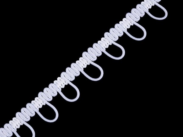 Prýmek s pružným očkem na knoflíky šíře 15 mm