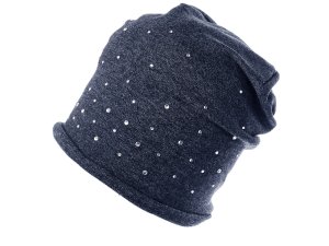 Bavlněná čepice s kamínky dámská