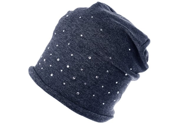 Bavlněná čepice s kamínky dámská