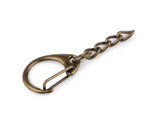 Kovová karabinka s řetízkem 18x48 mm