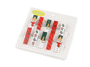 Dřevěný kolíček s vánočním potiskem