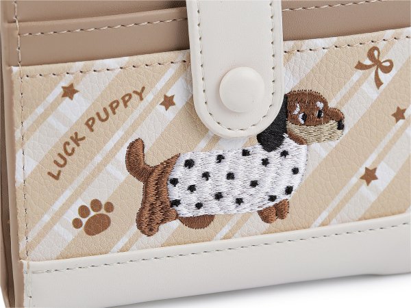 Peněženka s výšivkou jezevčíka 9x11 cm