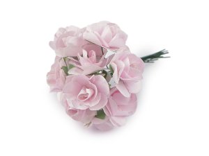 Umělá papírová mini růže na drátku