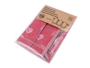 Bavlněná utěrka 50x70 cm egyptská bavlna, vánoce, srdce, kočka