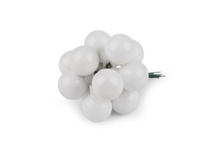 Vánoční skleněná baňka na drátku Ø2 cm - mat a lesk
