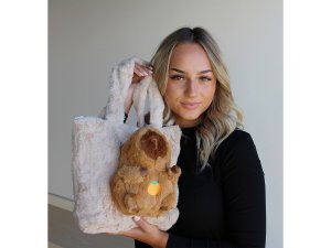 Kožešinová kabelka kapybara 33x26 cm