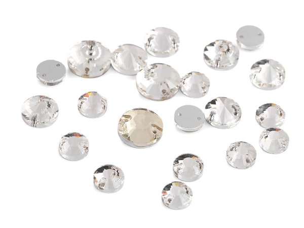 Broušené kamínky kulaté našívací mix