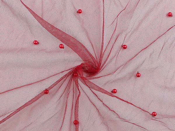 Tyl jemný s perlami