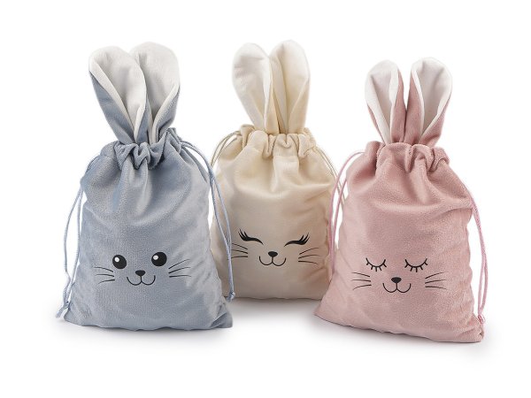 Dárkový pytlík zajíček 15x28 cm sametový