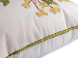 Povlak na polštář vyšívané květy 45x45 cm