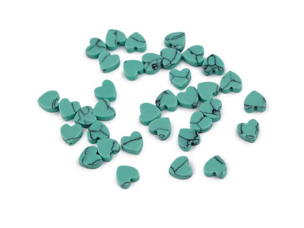Minerální a skleněné korálky srdce Ø6 mm