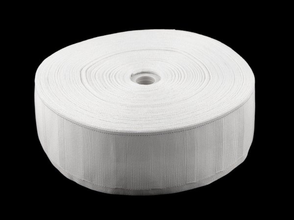 Řasící stuha na závěsy šíře 75 mm s poutky na kovové háčky