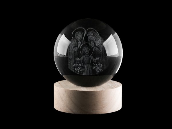 LED svítící skleněná koule Ø8 cm