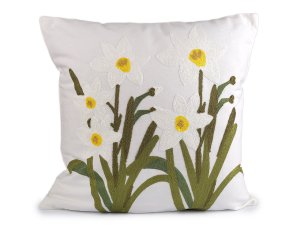 Povlak na polštář vyšívané květy 45x45 cm