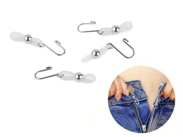 Speciální háček proti rozjíždění kalhotových zipů