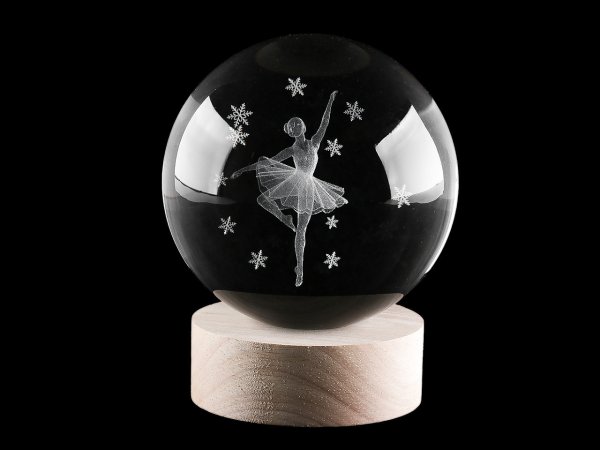 LED svítící skleněná koule Ø10 cm