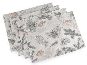 Vánoční prostírání textilní, oboustranné s jemným lurexem 30x40 cm