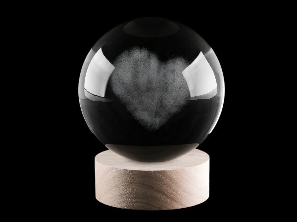 LED svítící skleněná koule Ø10 cm