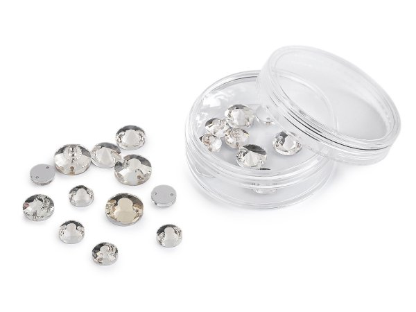 Broušené kamínky kulaté našívací mix