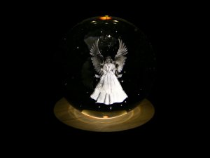 LED svítící skleněná koule Ø8 cm