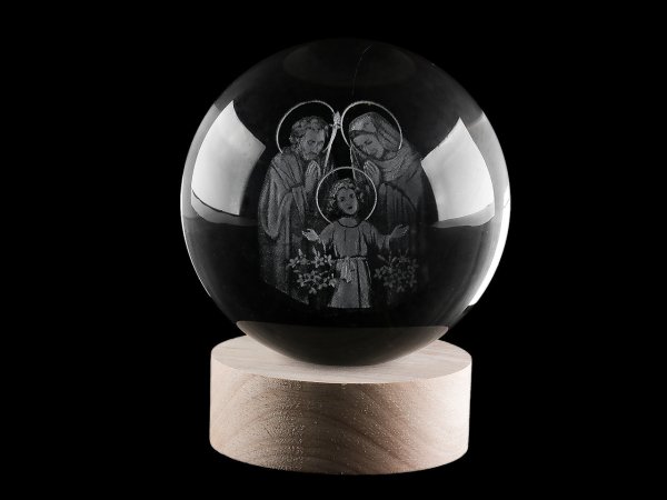 LED svítící skleněná koule Ø10 cm