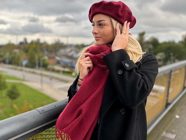 Zimní šála / pléd s třásněmi 70x180 cm