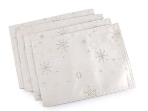Vánoční prostírání textilní, oboustranné s jemným lurexem 30x40 cm