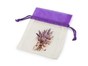 Dárkový pytlík s potiskem levandule 10x13 cm