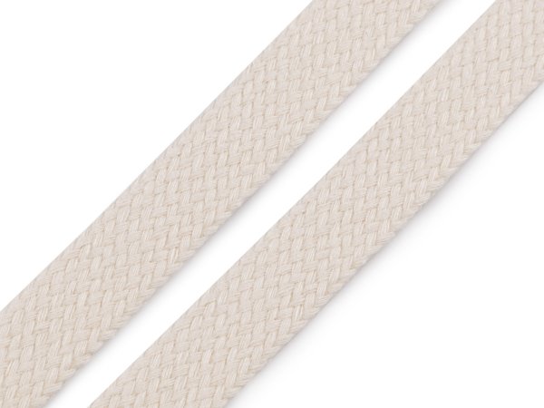Bavlněná šňůra plochá / dutinka šíře 18 mm