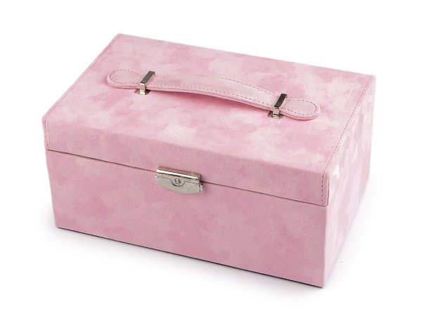 Šperkovnice 2 v 1 uzamykatelná, semiš