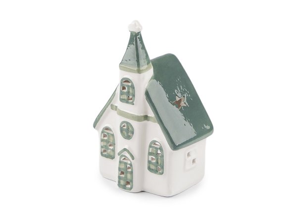 Porcelánový kostel na svíčku