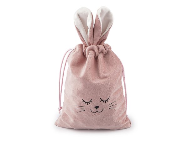 Dárkový pytlík zajíček 15x28 cm sametový