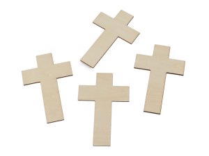 Dřevěný kříž k tvoření / domalování sada 4 ks