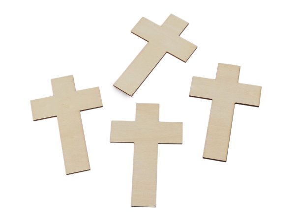 Dřevěný kříž k tvoření / domalování sada 4 ks