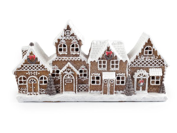 Vánoční domečky imitace perníku svítící