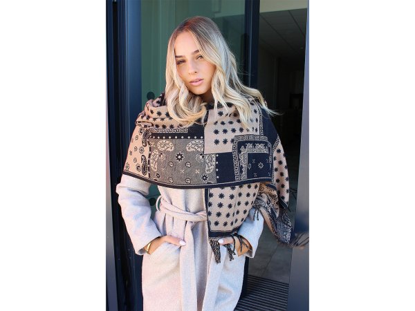 Zimní šála / pléd s třásněmi 65x180 cm