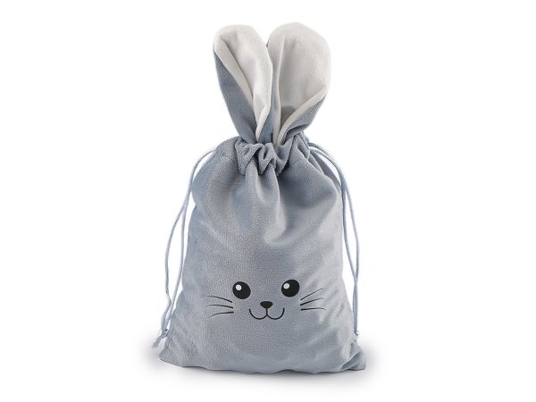 Dárkový pytlík zajíček 15x28 cm sametový