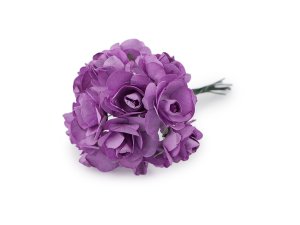 Umělá papírová mini růže na drátku