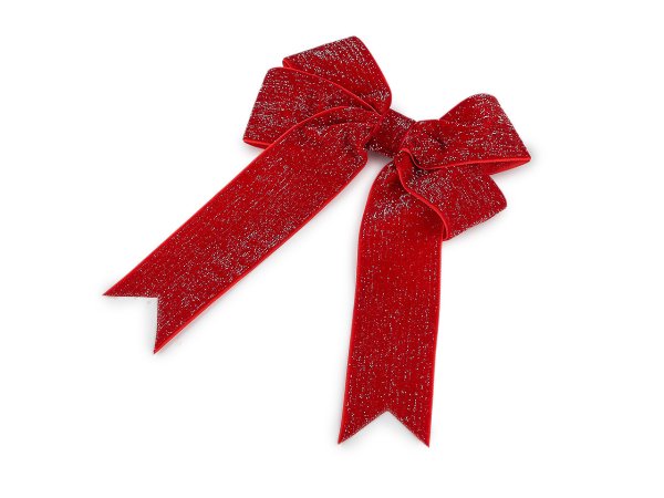 Vánoční mašle sametová dvojitá 13x18 cm