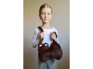 Dívčí plyšová kabelka kočka 26x21 cm