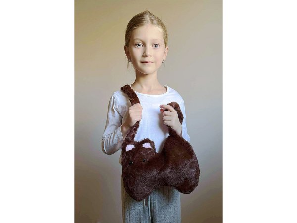 Dívčí plyšová kabelka kočka 26x21 cm