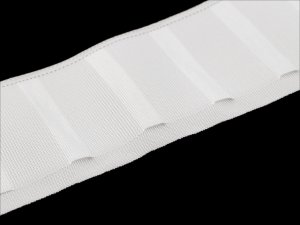 Řasící stuha na závěsy šíře 75 mm s poutky na kovové háčky