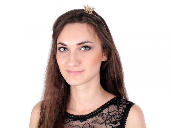 Kovová čelenka do vlasů s korunkou