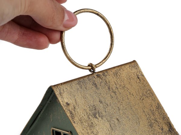 Kovový domeček na svíčku