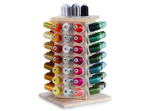 Dřevěný stojan na nitě otočný s úložným prostorem, výška 44 cm