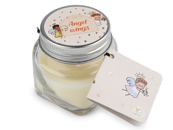 Malá vánoční vonná svíčka ve skle s jmenovkou 28 g