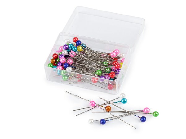 Ozdobné špendlíky s perleťovou hlavičkou délka 40 mm