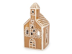 Vánoční domeček, kostel na svíčku imitace perníku